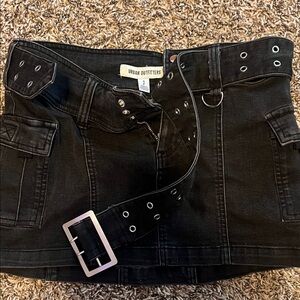 Urban Outfitters Black Belted Denim Skirt